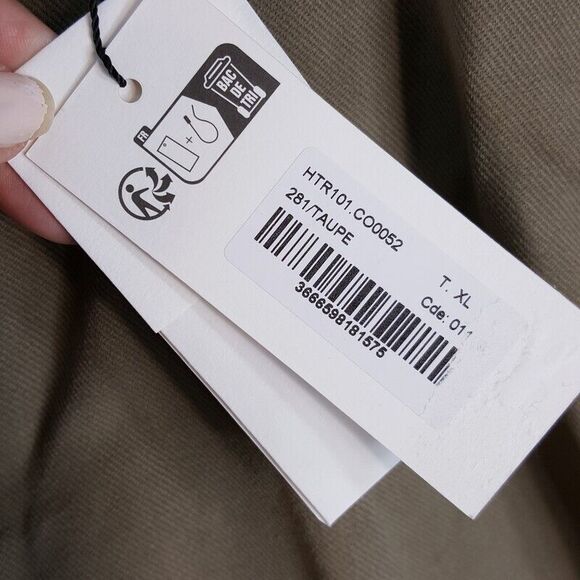 AMI PARIS Mens Pants XL Tan Pleated Tapered Crop Cuff Ankle CARROT Trouser $405 - Picture 8 of 12